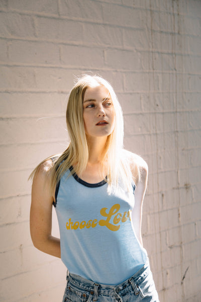 Choose Love, Upcycled Vintage Tee, Eco-Friendly Shirt, Recycled, Sustainable, 80s Tee | Love Faustine