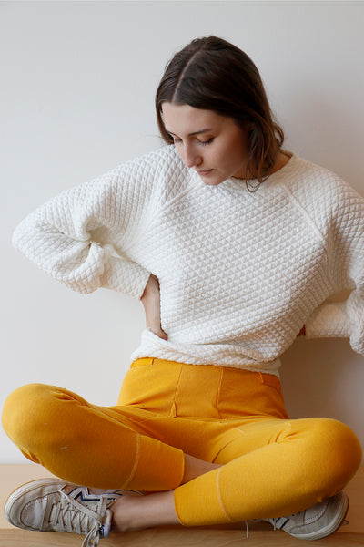 yellow long johns leggings with a slim fit and high waistband | Love Faustine