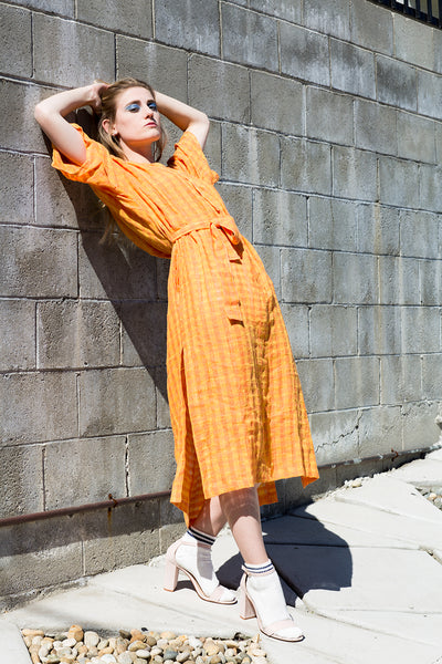 Lucia Caftan, Deadstock Linen Midi Dress, Recycled Fabric, Locally Made | Love Faustine